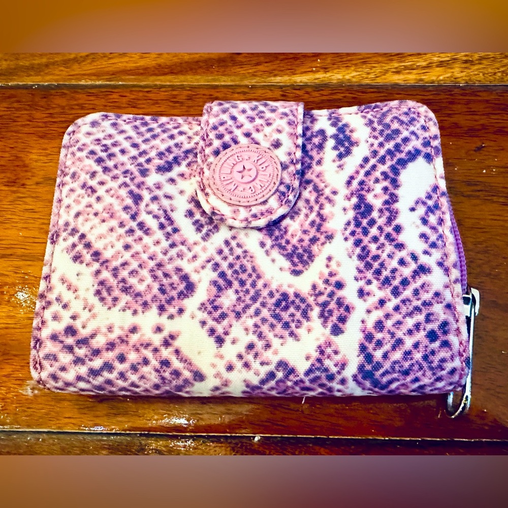 Kipling New Money Wallet Purple Python - image 2